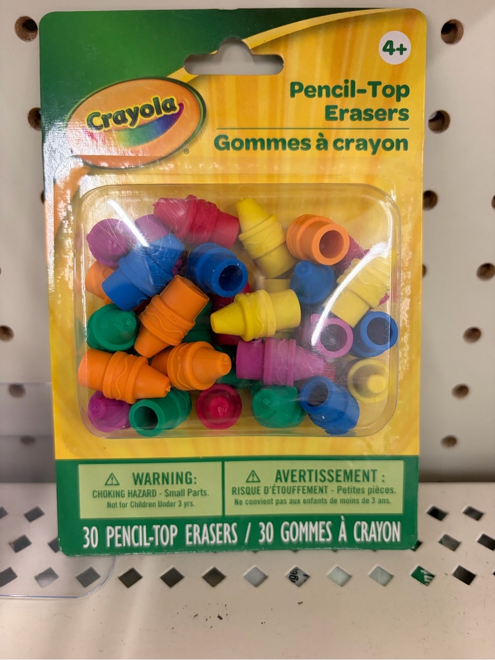 Crayola Multi-Color Pencil-Top Erasers - Pack of 30